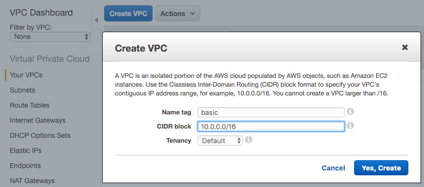 CREATE VPC