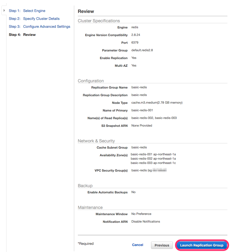 CREATE ELASTI CACHE 05