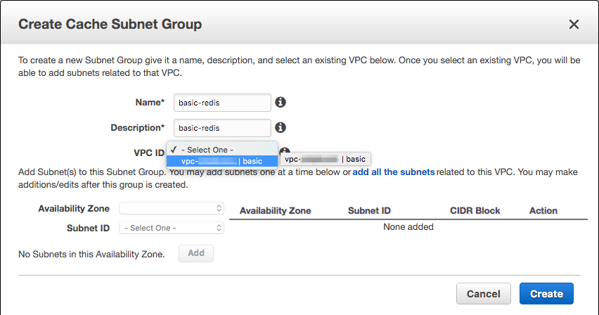 CREATE SUBNET ELASTI CACHE 02
